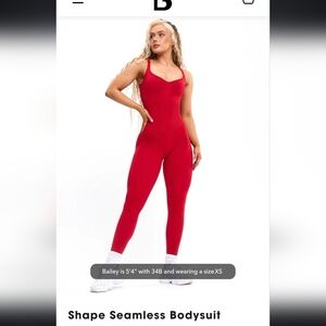 XS lipstick red seamless bodysuit